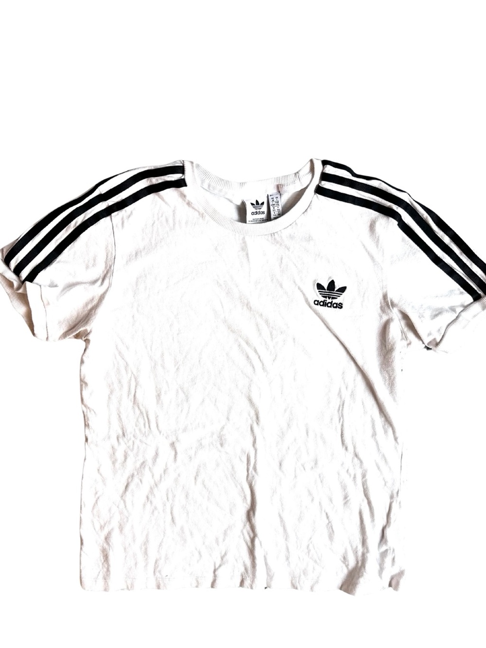 ADIDAS ORIGINALS Three Stripe Trefoil Logo • Kids Crewneck Streetwear T Shirt L